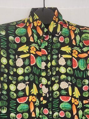 Denim Tears Kiss My Grits Fruit Print Button Up Shirt Mens Size M Viscose NWT